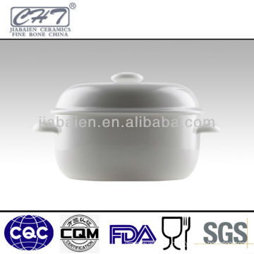 5.5"White bone china soup tureen with lid
